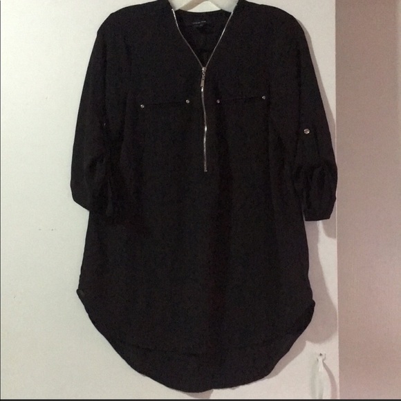 Black 3/4 Sleeve Blouse - Picture 3 of 6